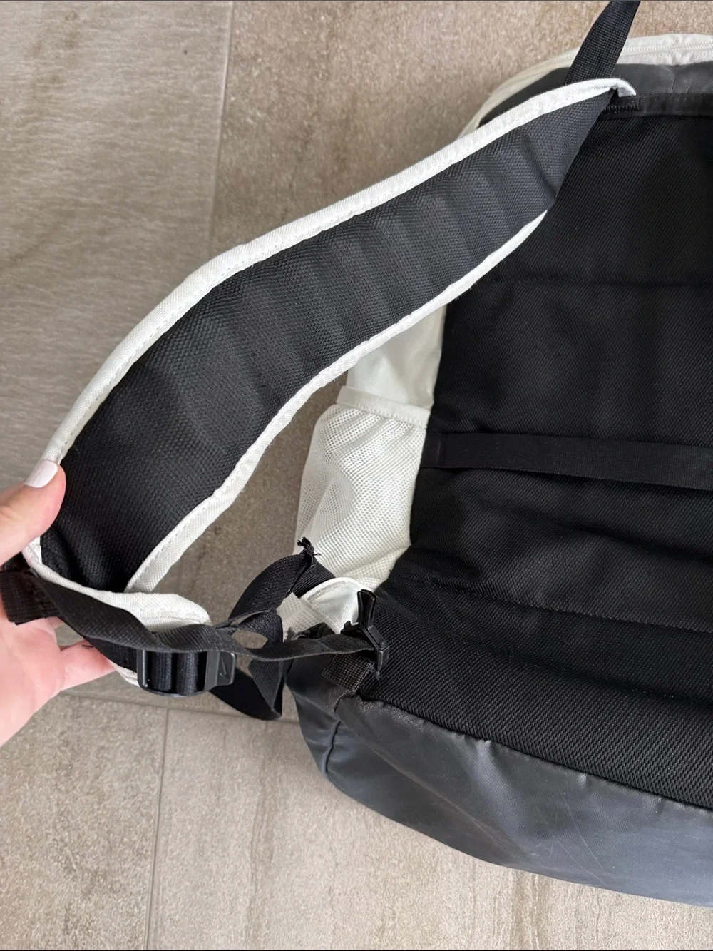 Nike Elite White and Black Men's Backpack with Gold Swoosh